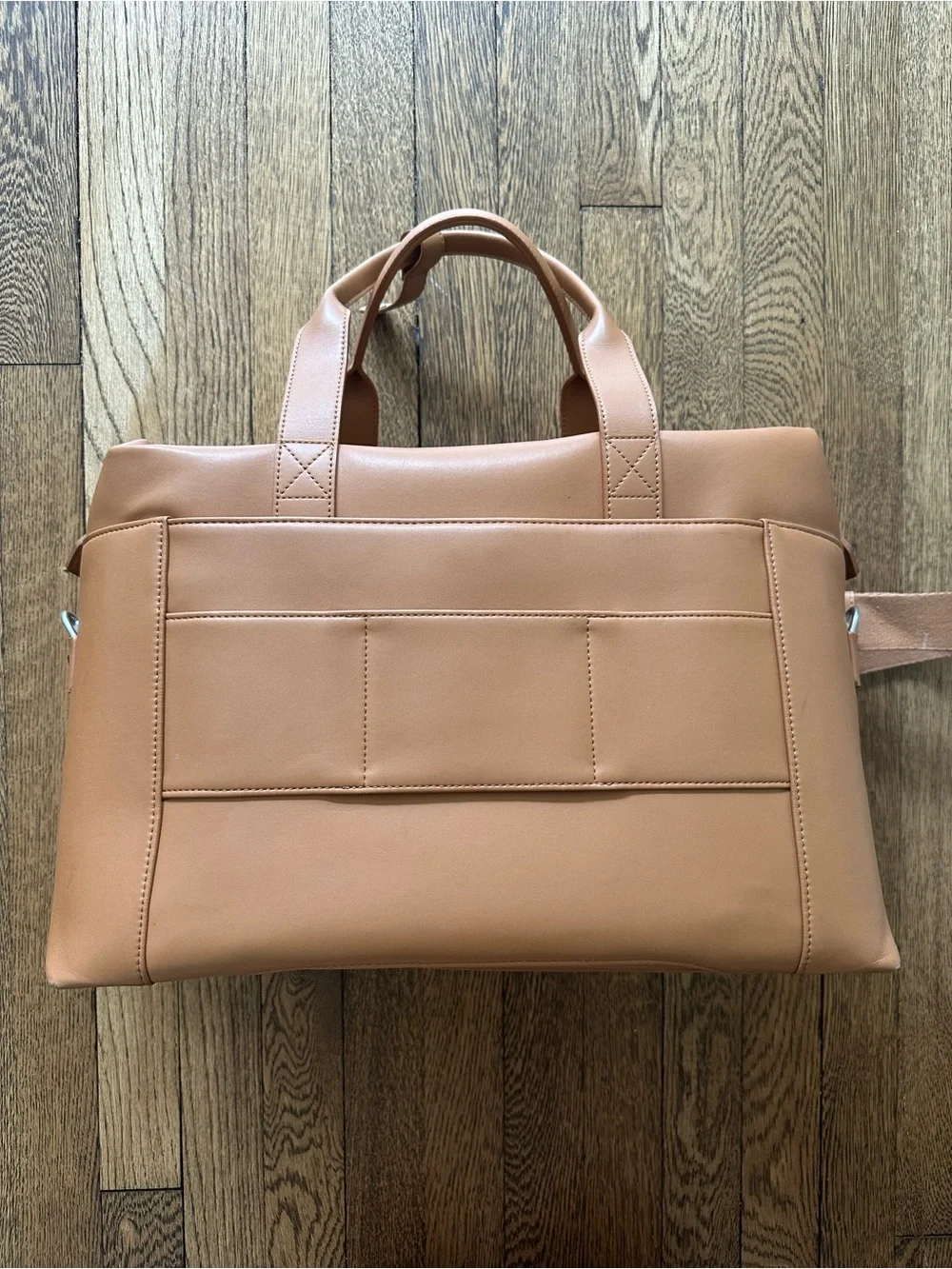 Monos Metro Tan Vegan Leather Duffel with Folio Case